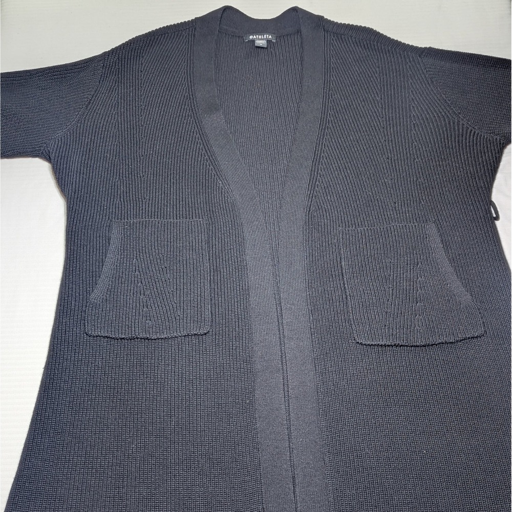 Athleta Women Scenic Wrap Cardigan Merino Extra Fine Wool Size 1X Open Front
